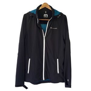 Travis Matthew Full Zip Soft Shell Hooded Jacket Golf Navy Blue Men’s Medium